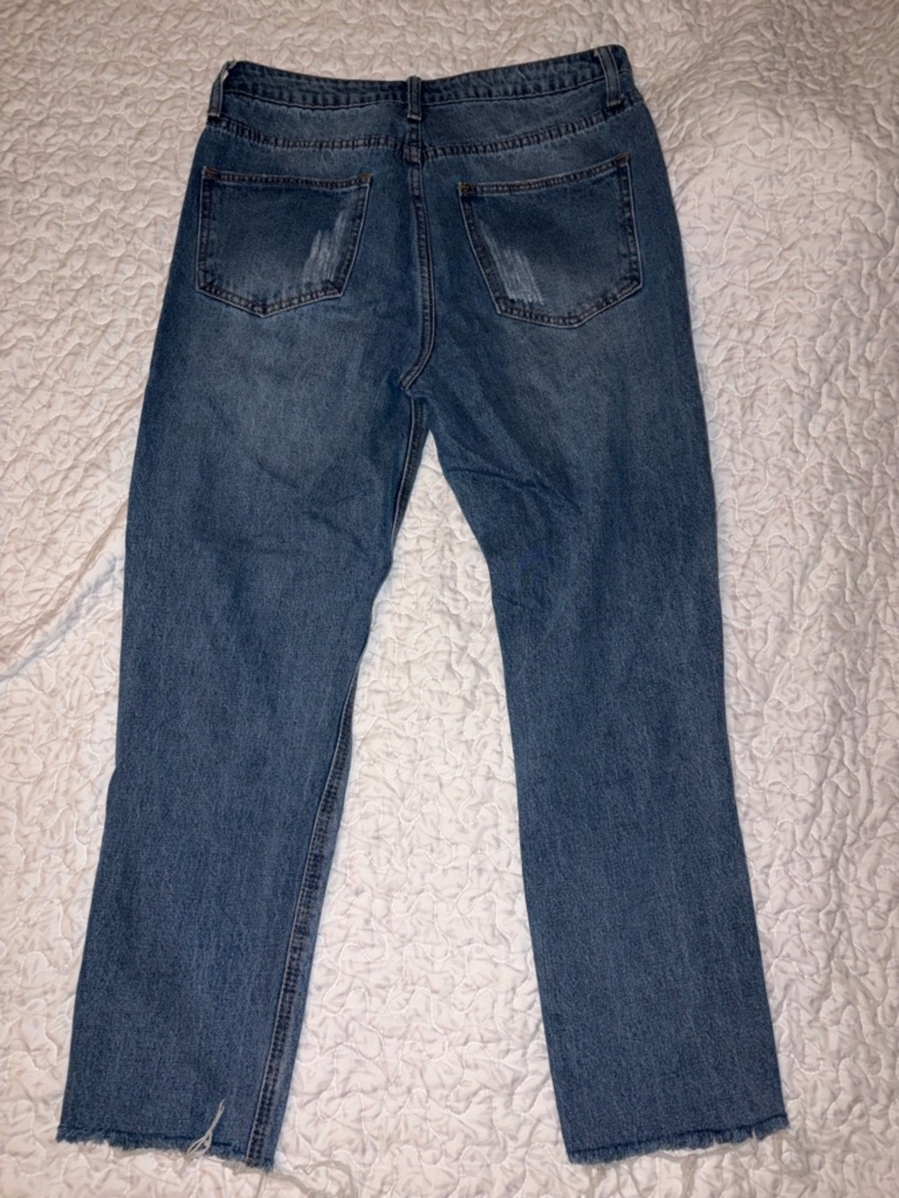 Distressed Dark Wash Ripped Jeans - High Rise - Picture 2 of 3